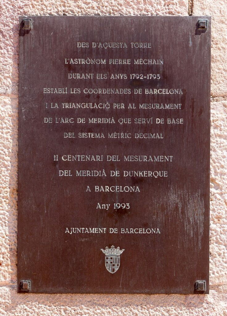 Plaque commémorative de la mesure de la longueur du méridien terrestre par Delambre et Méchain
