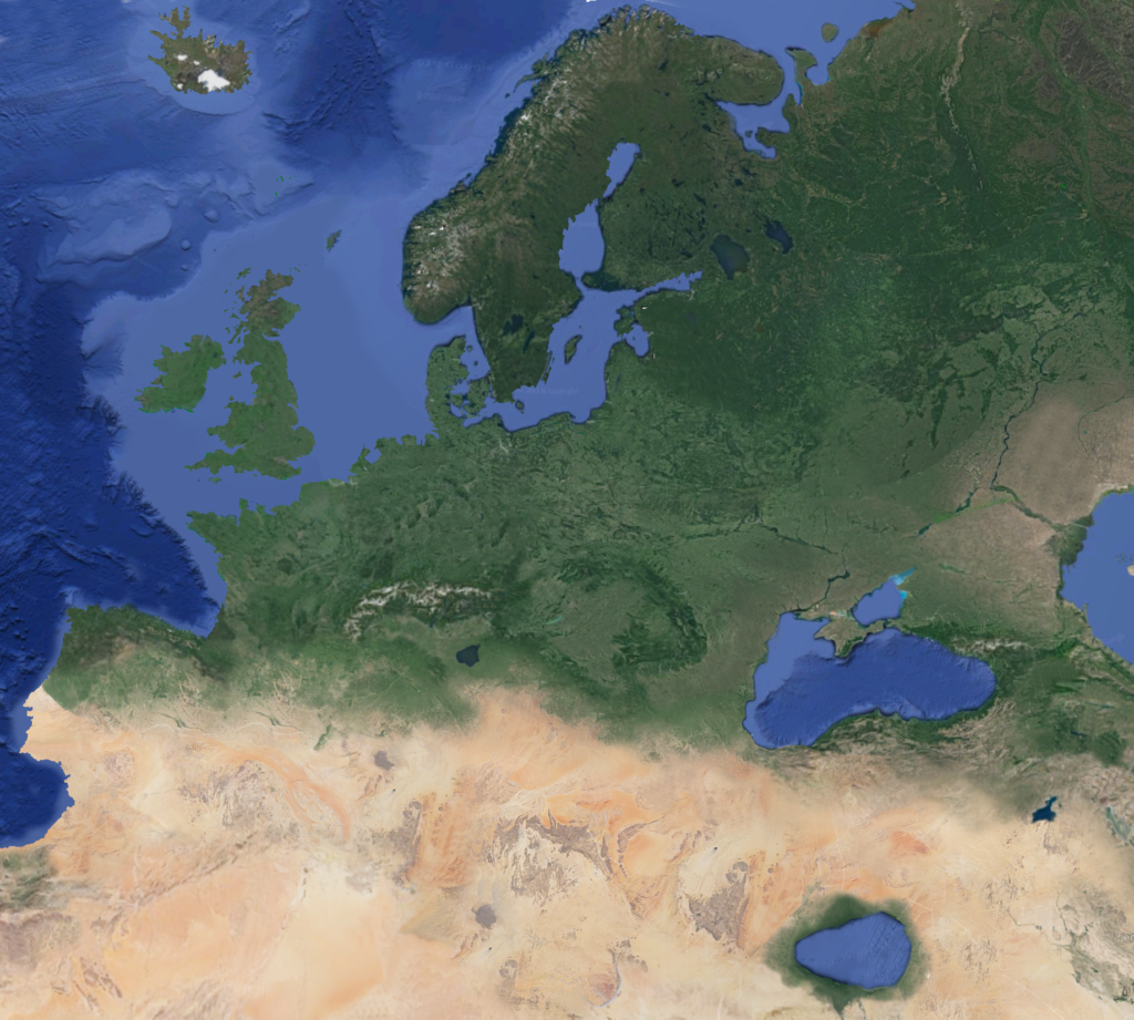 Atlantropa ! Vue d'artiste d'une carte si le projet avait été mené à terme.